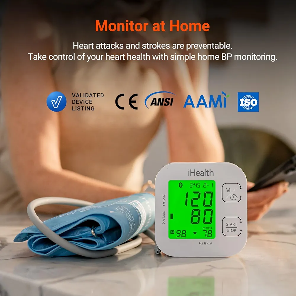 iHealth Track Smart Upper Arm Blood Pressure Monitor with Wide Range Cuff that fits Standard to Large Adult Arms, Bluetooth Compatible for iOS & Android Devices - Image 3