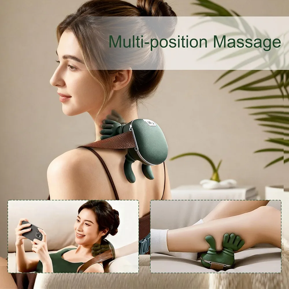 Neck Massager, Shiatsu Neck and Back Massager with Heat, 4D Kneading Simulated Human Hand Design Electric Deep Tissue Massage, Portable Body Massager for Shoulder, Pain Relief & Muscle Relax - Image 4