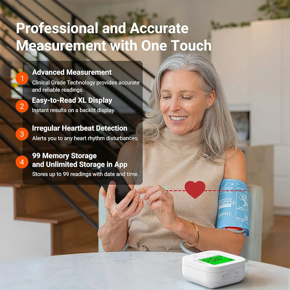 iHealth Track Smart Upper Arm Blood Pressure Monitor with Wide Range Cuff that fits Standard to Large Adult Arms, Bluetooth Compatible for iOS & Android Devices - Image 8