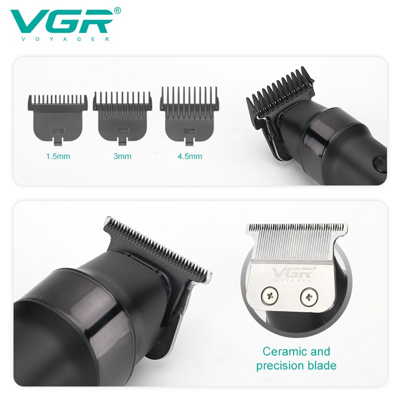 VGR Professional Beard Hair Trimmer For Men Electric Hair Clipper Waterproof Facial Trimer Haircut Machine Rechargeable V-987 - Image 3