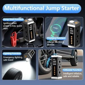 MDHL 3-in-1 Car Jump Starter, Tire Inflator & Powerbank