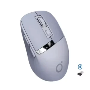 EWEADN Q2 Dual Mode Wireless, Bluetooth Silent Click Mouse – Optical Sensor 1600PDI Rechargeable USB C with Display (Blue)